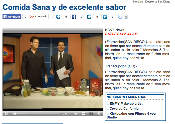 Univision San Diego: Healthy but Flavorful Food